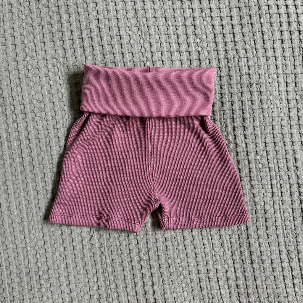Dusty Mauve Waffle Shorts