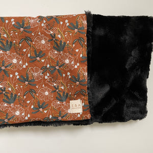 Terracotta Floral Lap Blanket