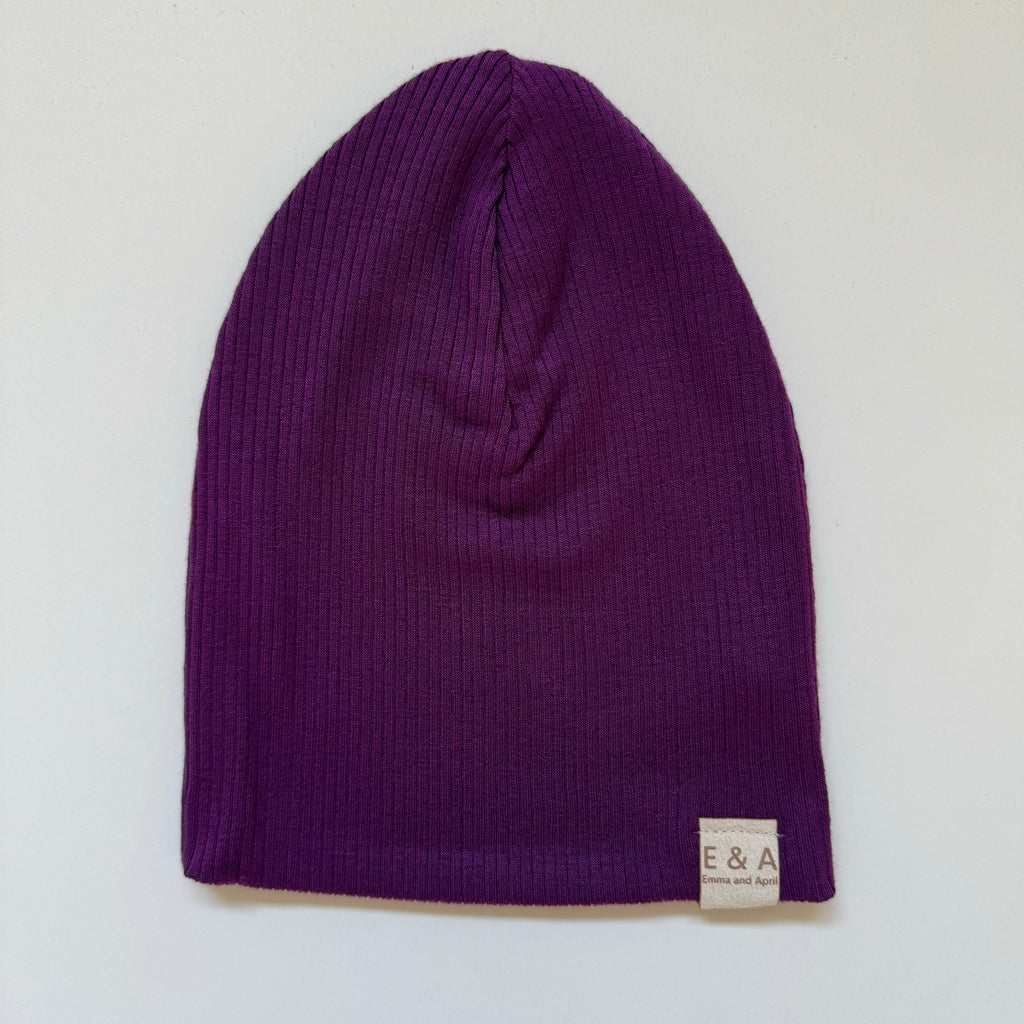 Violet modal rib knit beanie