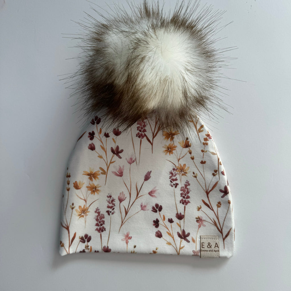 Harvest Floral Pom Beanie