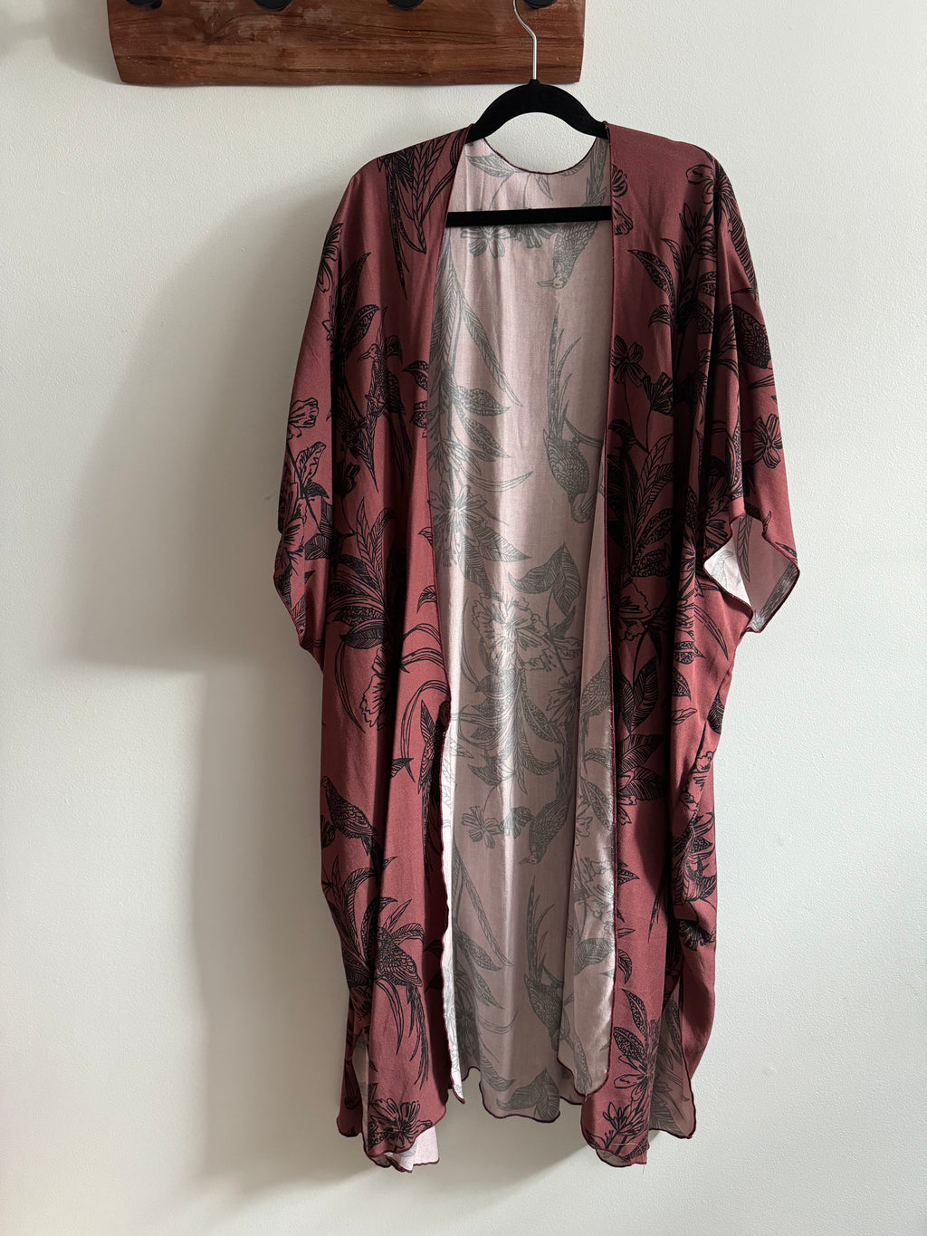 Wine Floral Robe/Duster