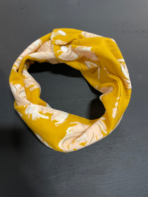 Mustard Floral Snap Scarf